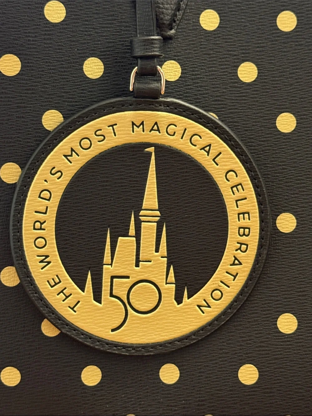 Kate Spade Disney Parks Walt Disney World‎ 50th Anniversary Tote Bag Black Gold
